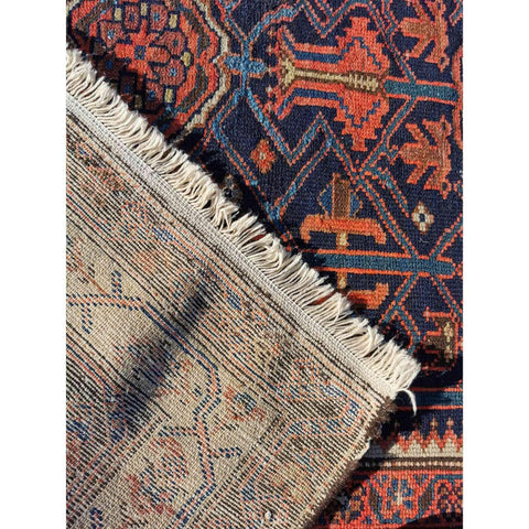130 x 195 cm Old Persian Handmade Malayer Traditional Blue Rug - Rugoutlet