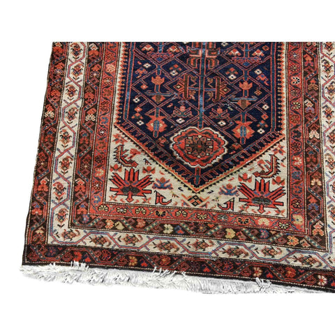 130 x 195 cm Old Persian Handmade Malayer Traditional Blue Rug - Rugoutlet