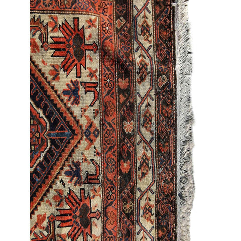 130 x 195 cm Old Persian Handmade Malayer Traditional Blue Rug - Rugoutlet