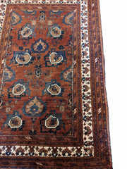 130 x 78 cm Old Afghan Tribal Brown Small Rug - Rugmaster