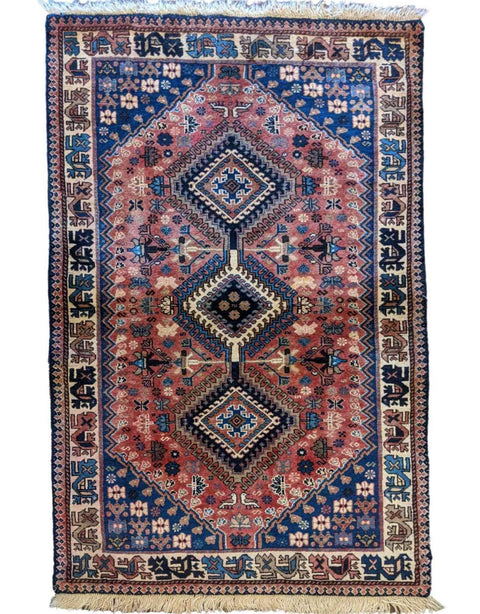 130 x 80 cm Persian Yalameh Tribal Orange Rug - Rugoutlet