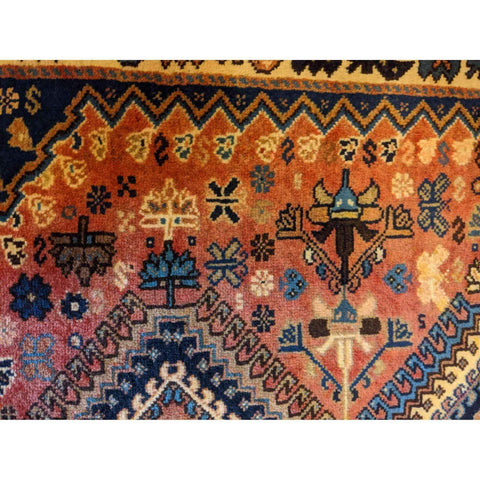 130 x 80 cm Persian Yalameh Tribal Orange Rug - Rugmaster