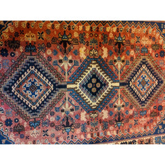 130 x 80 cm Persian Yalameh Tribal Orange Rug - Rugmaster