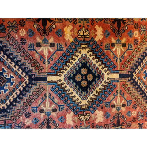 130 x 80 cm Persian Yalameh Tribal Orange Rug - Rugoutlet