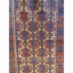 130 x 82 cm Persian Baluch Tribal Beige Small Rug - Rugmaster