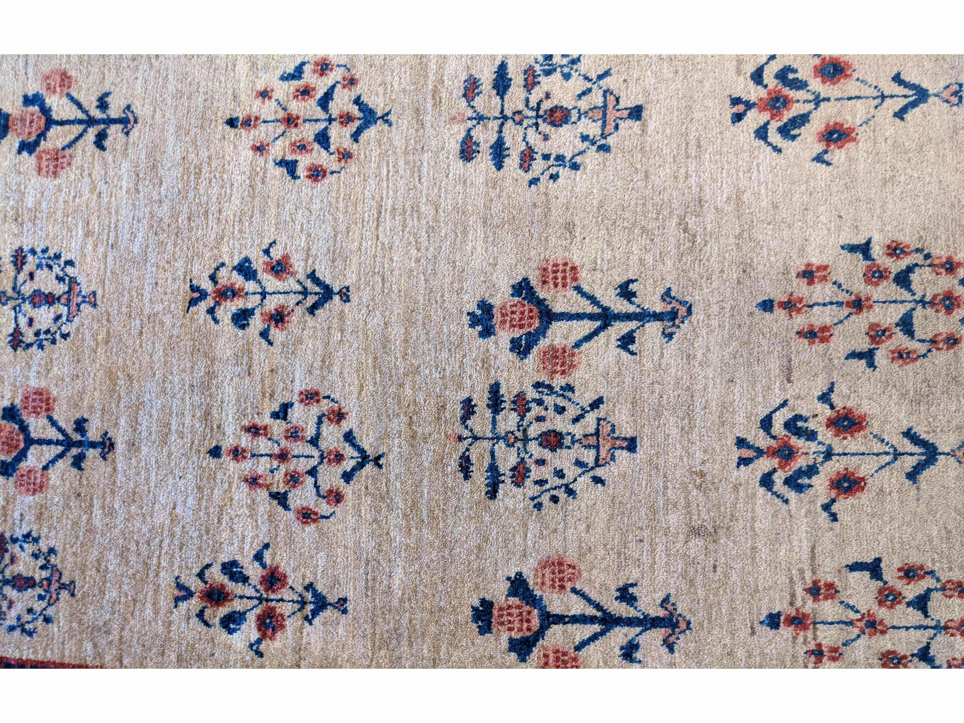 130 x 89 cm Fine Shahsavand Tribal White Small Rug - Rugmaster