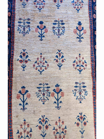 130 x 89 cm Fine Shahsavand Tribal White Small Rug - Rugoutlet