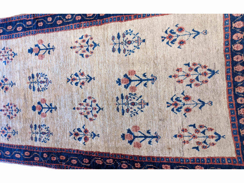 130 x 89 cm Fine Shahsavand Tribal White Small Rug - Rugoutlet