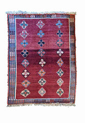 133 x 100 cm Persian Gabbeh Tribal Red Rug - Rugmaster