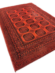 134 x 190 cm Machine-made Afghan Red Small Rug - Rugmaster