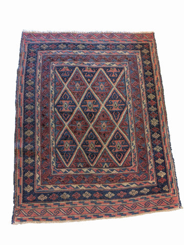 135 x 100 cm Afghan Mashwani Tribal Red Rug - Rugoutlet