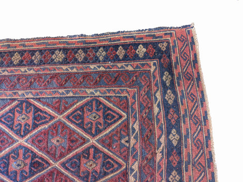 135 x 100 cm Afghan Mashwani Tribal Red Rug - Rugoutlet