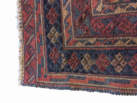 135 x 100 cm Afghan Mashwani Tribal Red Rug - Rugoutlet