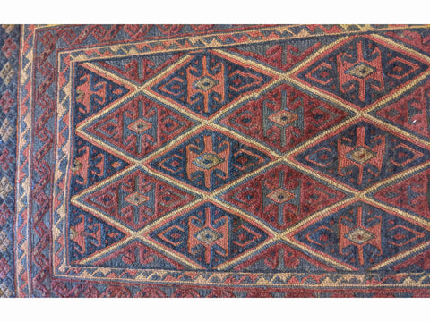 135 x 100 cm Afghan Mashwani Tribal Red Rug - Rugoutlet