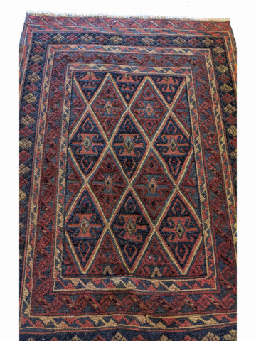135 x 100 cm Afghan Mashwani Tribal Red Rug - Rugoutlet