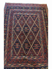 135 x 100 cm Afghan Mashwani Tribal Red Rug - Rugmaster