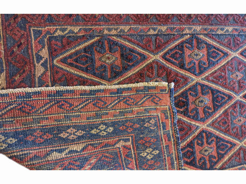 135 x 100 cm Afghan Mashwani Tribal Red Rug - Rugoutlet