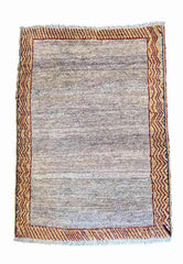 135 x 107 cm Persian Gabbeh Tribal White Rug - Rugmaster