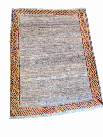 135 x 107 cm Persian Gabbeh Tribal White Rug - Rugoutlet