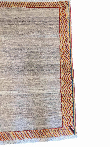 135 x 107 cm Persian Gabbeh Tribal White Rug - Rugoutlet