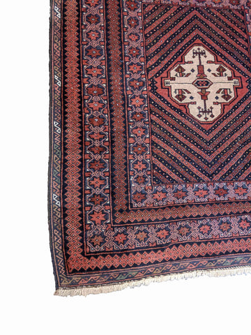 135 x 118 cm Afghan Mushwani Tribal Red Rug - Rugoutlet