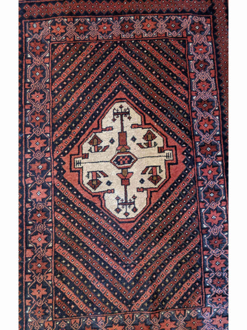 135 x 118 cm Afghan Mushwani Tribal Red Rug - Rugoutlet