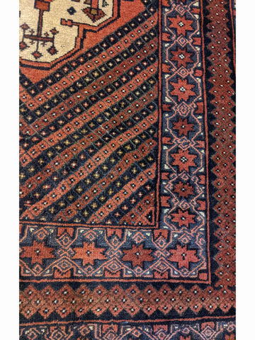 135 x 118 cm Afghan Mushwani Tribal Red Rug - Rugoutlet