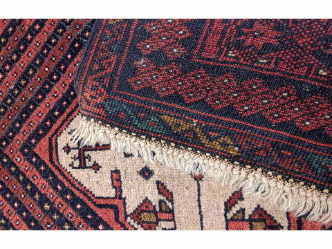 135 x 118 cm Afghan Mushwani Tribal Red Rug - Rugoutlet