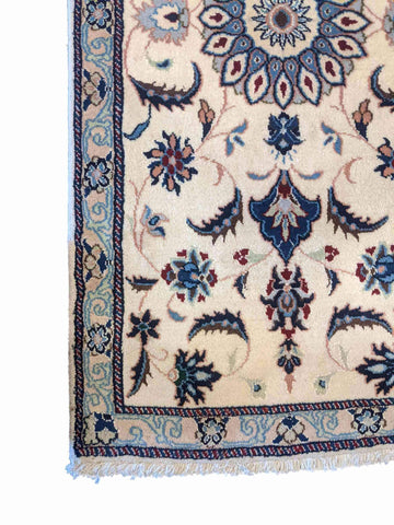 135 x 69 cm Persian Nain Traditional White Small Rug - Rugoutlet