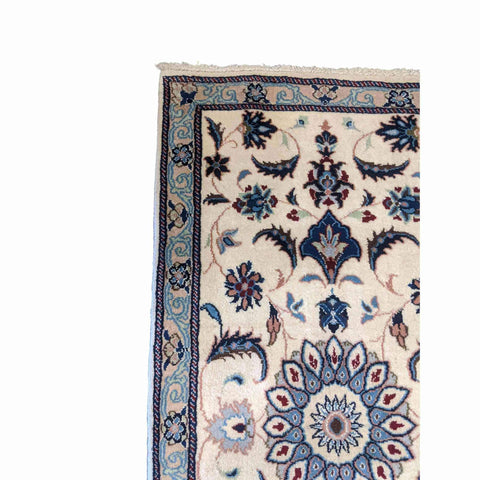 135 x 69 cm Persian Nain Traditional White Small Rug - Rugoutlet