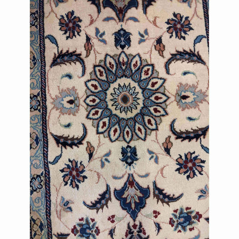 135 x 69 cm Persian Nain Traditional White Small Rug - Rugmaster