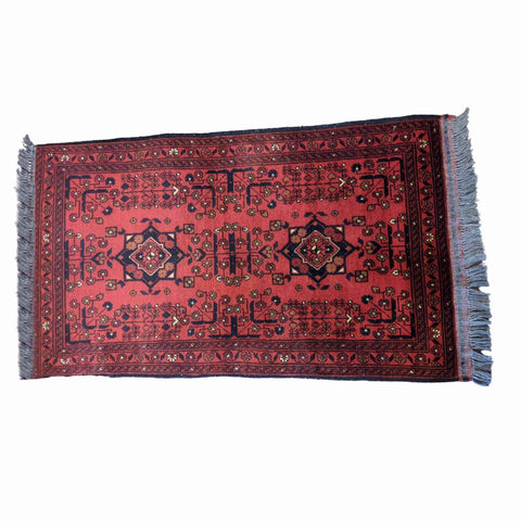 135 x 75 cm Afghan Khan Tribal Red Small Rug - Rugmaster
