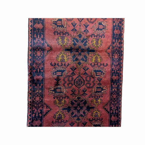 135 x 83 cm Afghan Khan Orange Tribal Orange Small Rug - Rugmaster