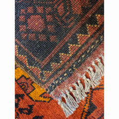 135 x 83 cm Afghan Khan Orange Tribal Orange Small Rug - Rugoutlet