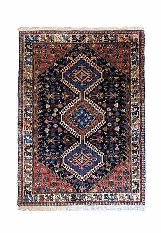 135 x 85 cm Yalameh Tribal Blue Rug - Rugoutlet