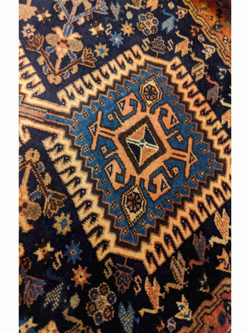 135 x 85 cm Yalameh Tribal Blue Rug - Rugoutlet
