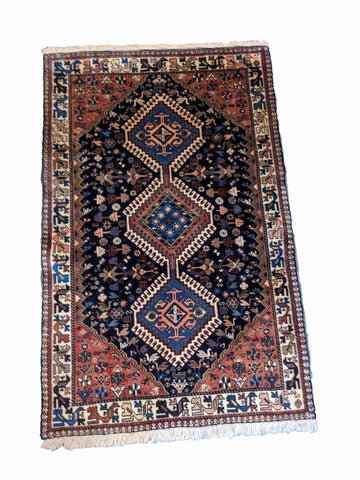 135 x 85 cm Yalameh Tribal Blue Rug - Rugoutlet