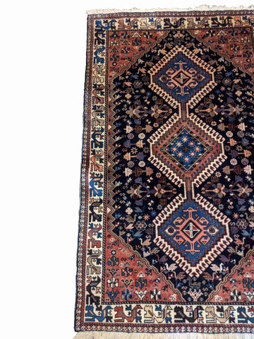 135 x 85 cm Yalameh Tribal Blue Rug - Rugoutlet