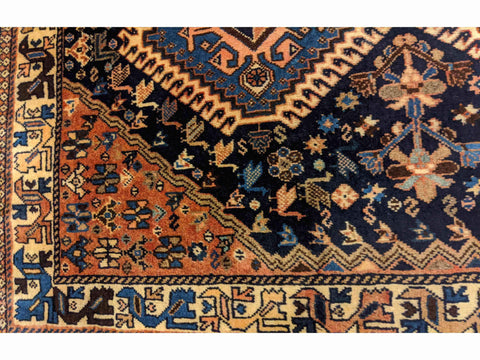 135 x 85 cm Yalameh Tribal Blue Rug - Rugoutlet