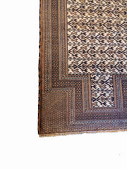 138 x 100 cm Fine Persian Baluch Prayer Traditional Brown Rug - Rugmaster