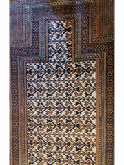 138 x 100 cm Fine Persian Baluch Prayer Traditional Brown Rug - Rugmaster