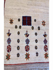 138 x 106 cm Persian Gabbeh Tribal White Rug - Rugmaster