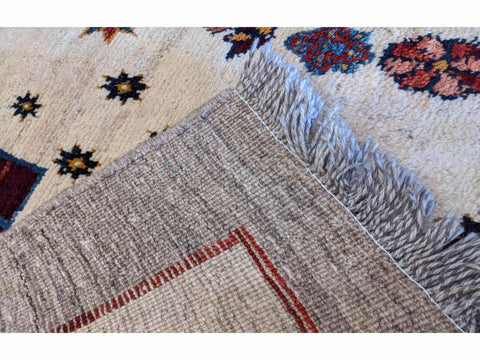 138 x 106 cm Persian Gabbeh Tribal White Rug - Rugoutlet