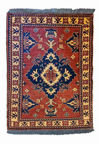 140 x 100 cm Fine Afghan Tribal Red Rug - Rugoutlet