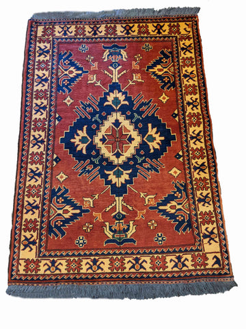 140 x 100 cm Fine Afghan Tribal Red Rug - Rugoutlet