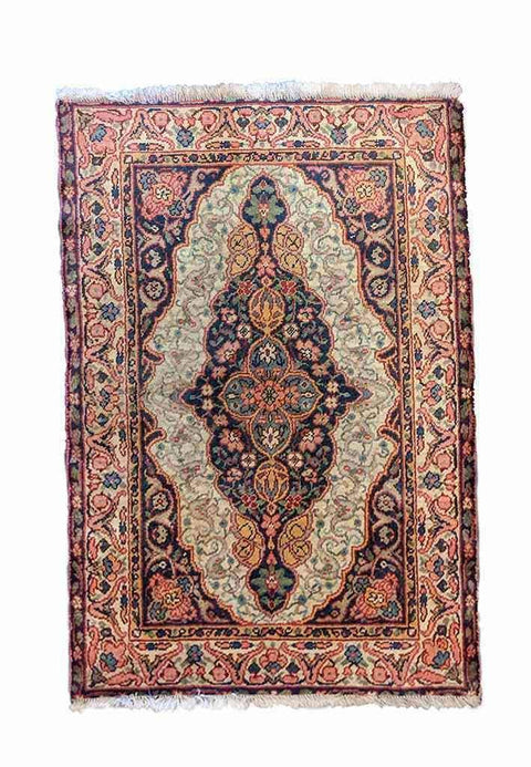 140 x 100 cm Old Turkish Traditional Pink Rug - Rugoutlet