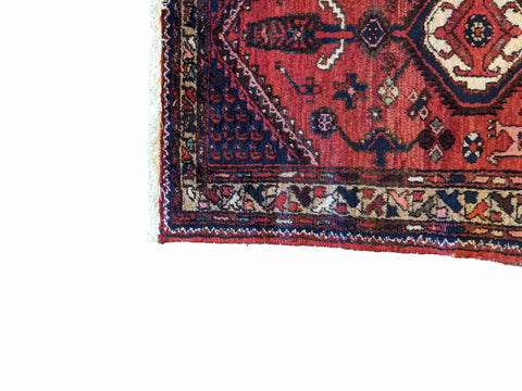 140 x 100 cm Persian Hamadan Traditional Red Rug - Rugoutlet