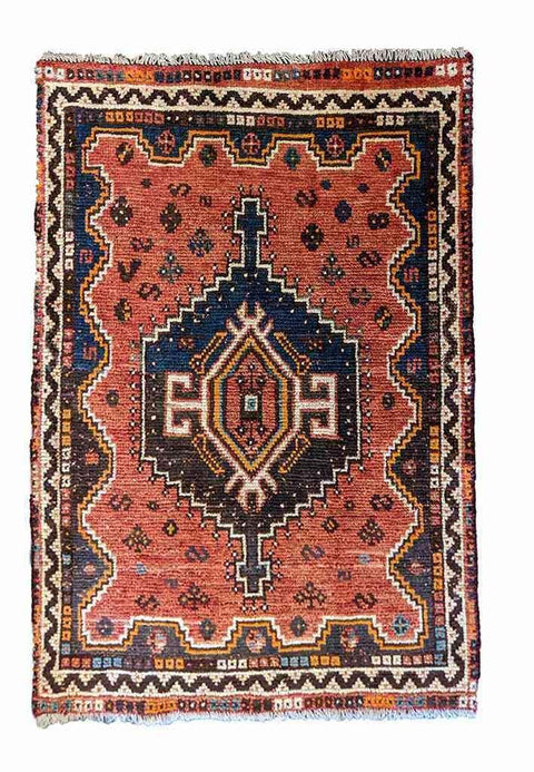140 x 104 cm Shiraz Traditional Orange Rug - Rugoutlet