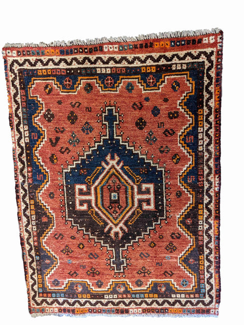 140 x 104 cm Shiraz Traditional Orange Rug - Rugoutlet