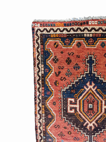 140 x 104 cm Shiraz Traditional Orange Rug - Rugoutlet